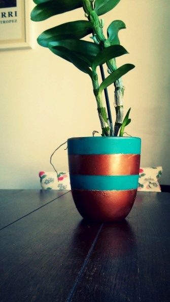 copper plant pot